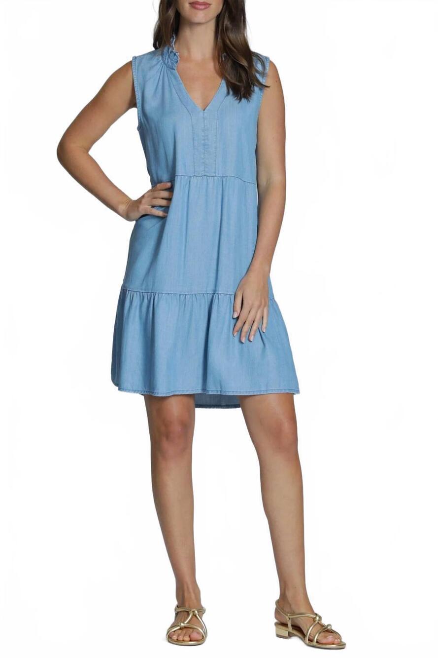 NEW APNY tencel sleeveless dress in light indigo